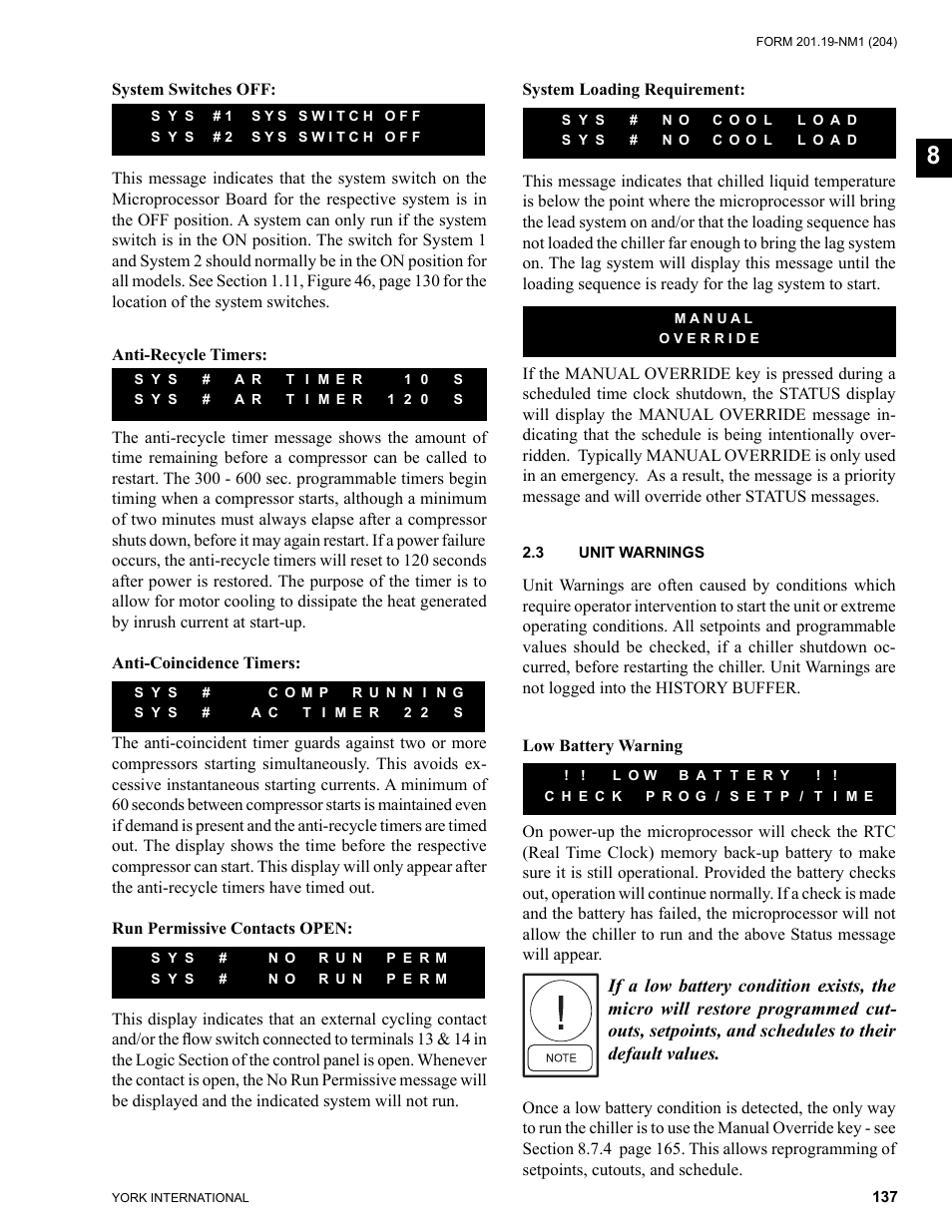 York YCAS0130 User Manual | Page 137 / 204