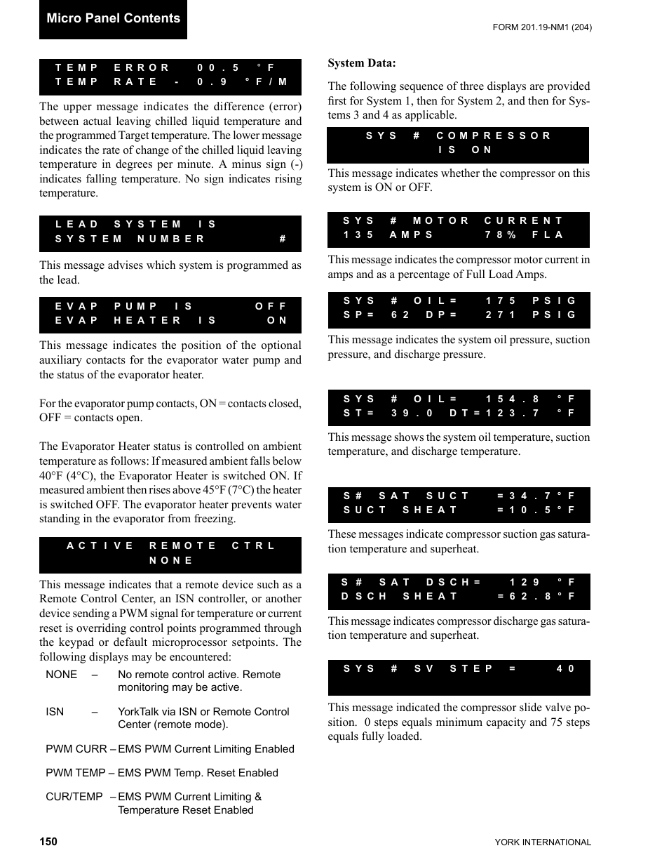 York YCAS0130 User Manual | Page 150 / 204