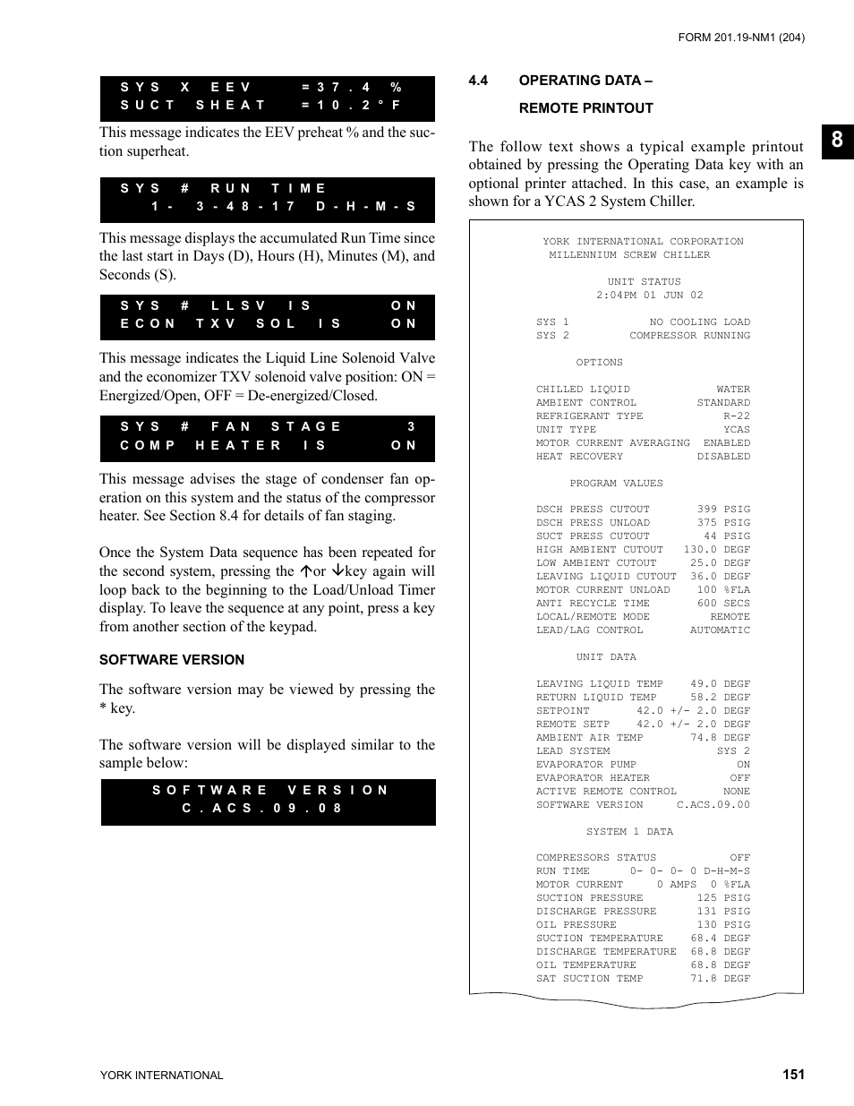 York YCAS0130 User Manual | Page 151 / 204