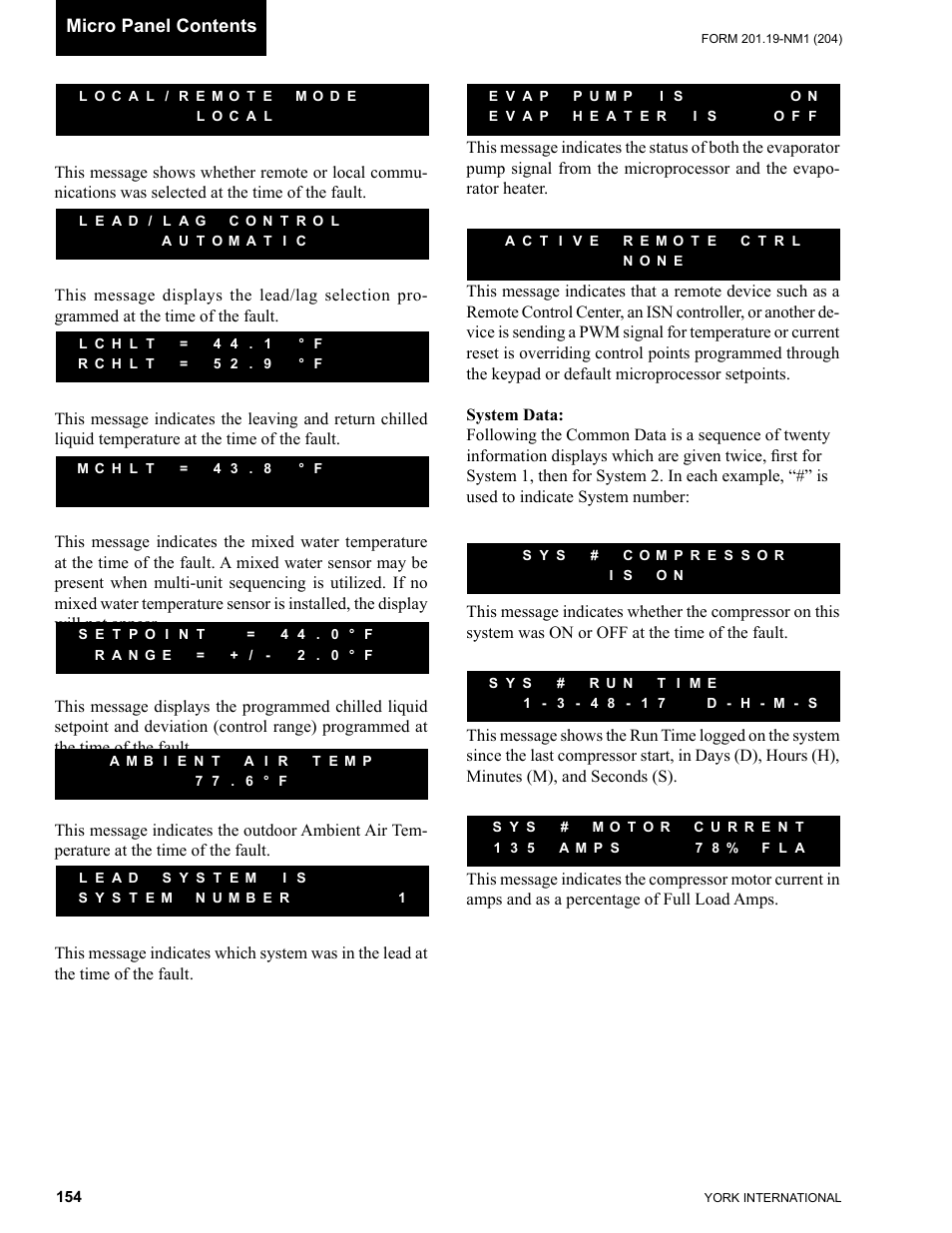 York YCAS0130 User Manual | Page 154 / 204