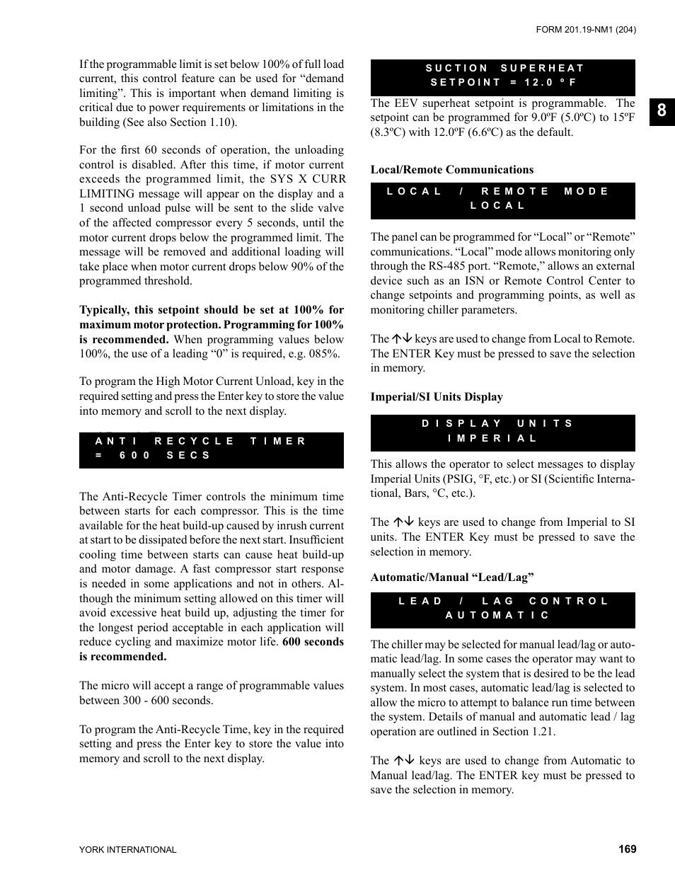 York YCAS0130 User Manual | Page 169 / 204