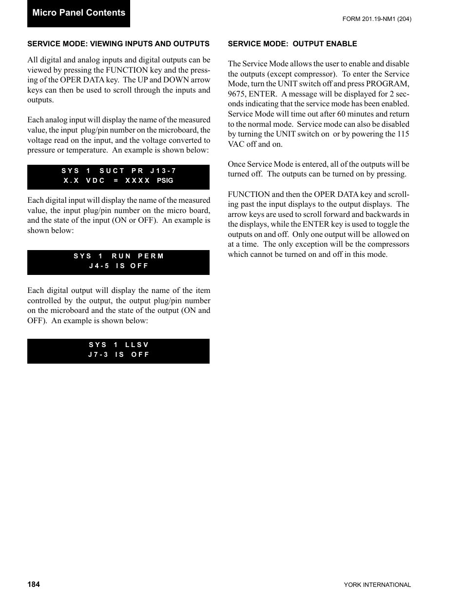 York YCAS0130 User Manual | Page 184 / 204