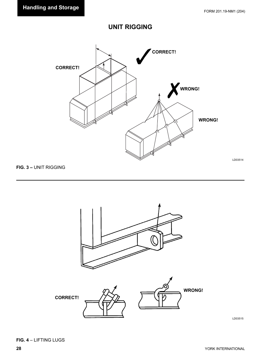 Unit rigging | York YCAS0130 User Manual | Page 28 / 204