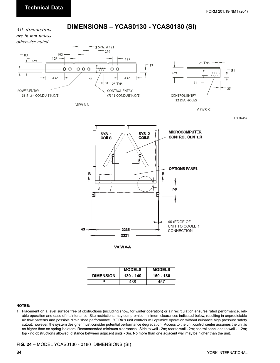 Technical data | York YCAS0130 User Manual | Page 84 / 204