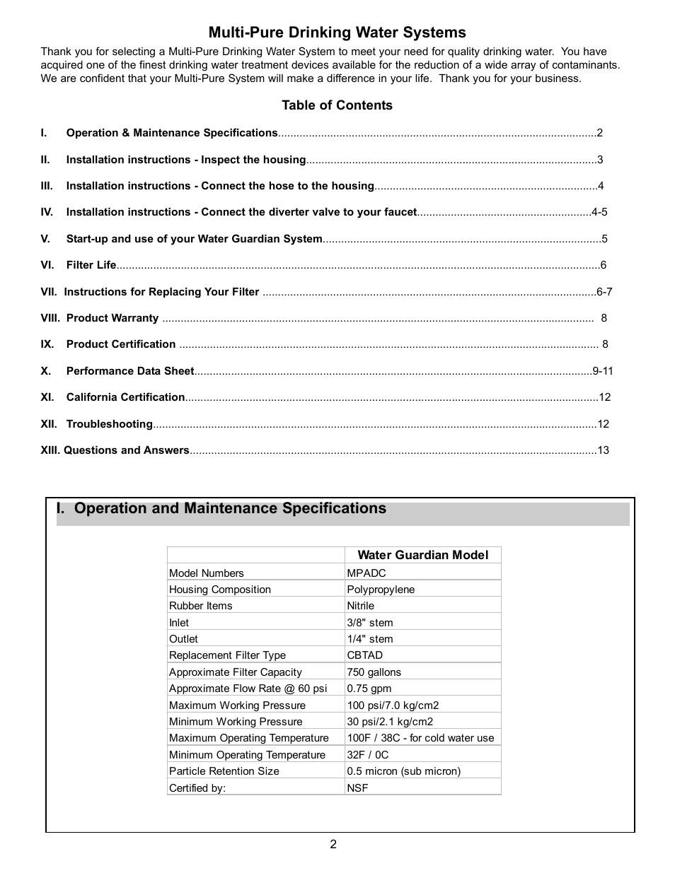 York MPADC User Manual | Page 2 / 14