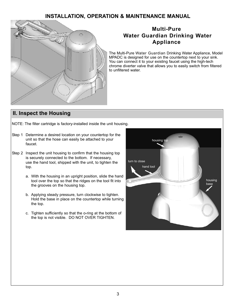 Ii. inspect the housing | York MPADC User Manual | Page 3 / 14