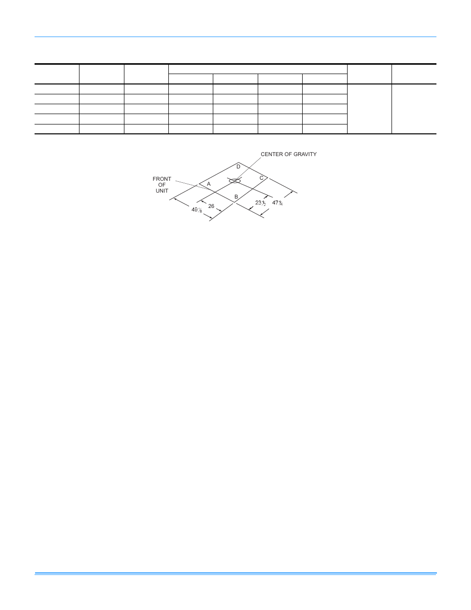 4 center of gravity, 12 unit weights | York D2EB030 User Manual | Page 15 / 24