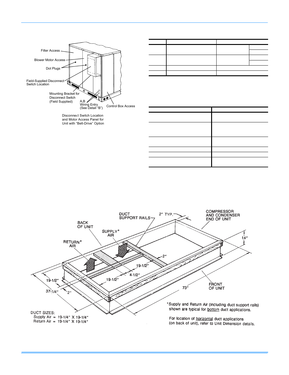 Zf/zr/xp036-060 disconnect, Zf/zr/xp036-060 utilities entry, Zf/zr/xp036-060 minimum clearances | Zf/zr/xp036-060 roof curb dimensions | York R-410A User Manual | Page 100 / 142