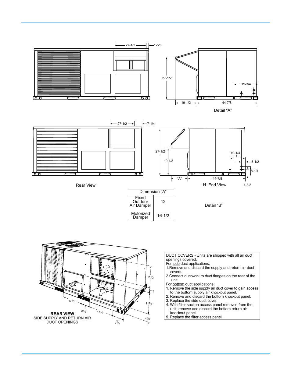 Zf/zr/xp036-060 rear view | York R-410A User Manual | Page 99 / 142