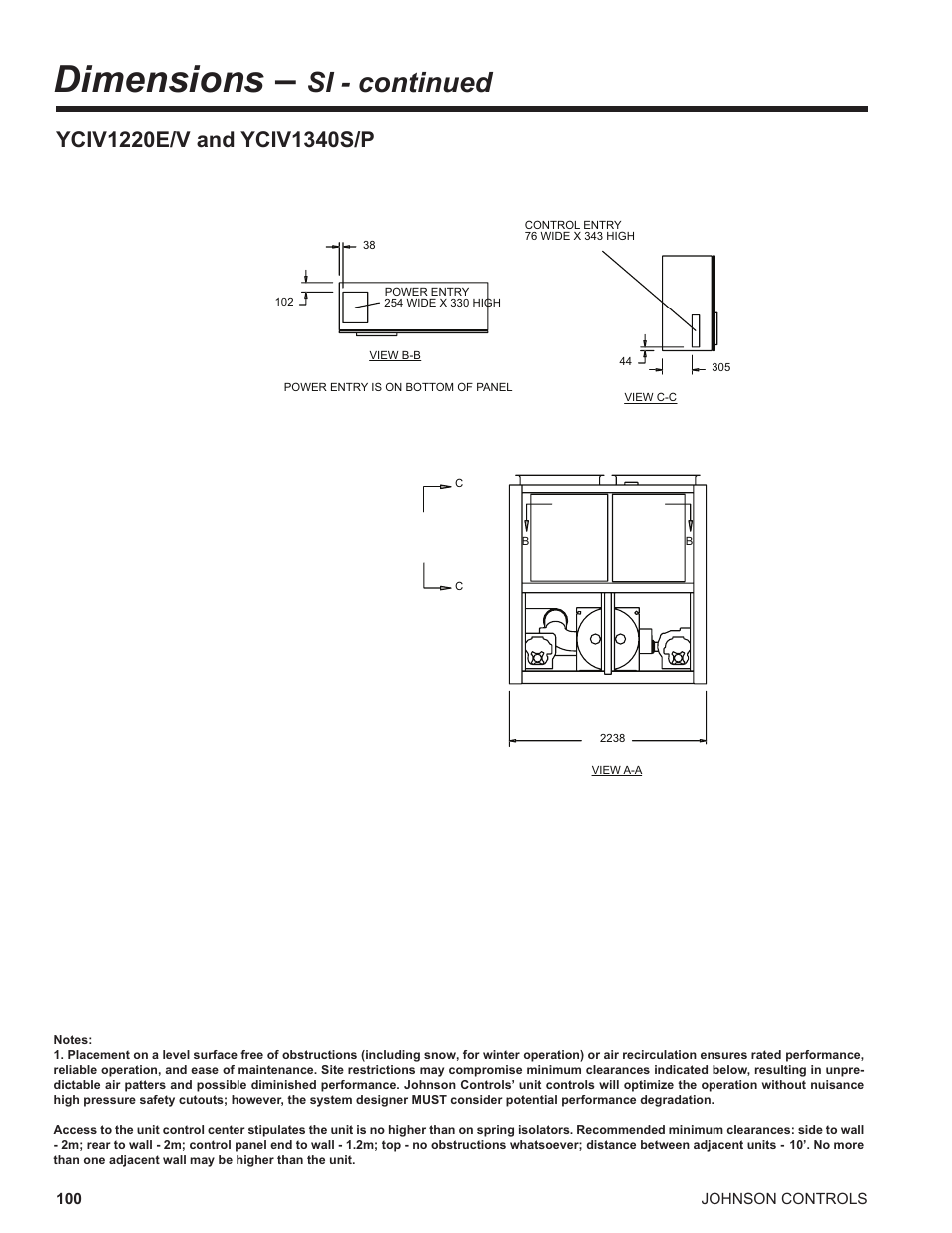 Dimensions, Si - continued | York UL R134A User Manual | Page 100 / 140