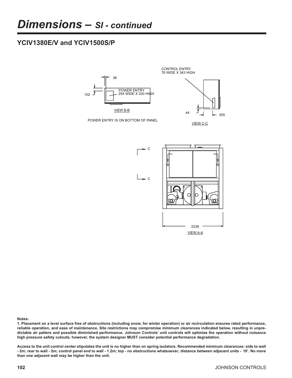 Dimensions, Si - continued | York UL R134A User Manual | Page 102 / 140