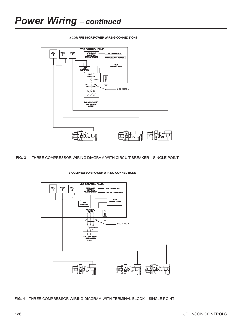 Power wiring, Continued, Johnson controls 126 | York UL R134A User Manual | Page 126 / 140