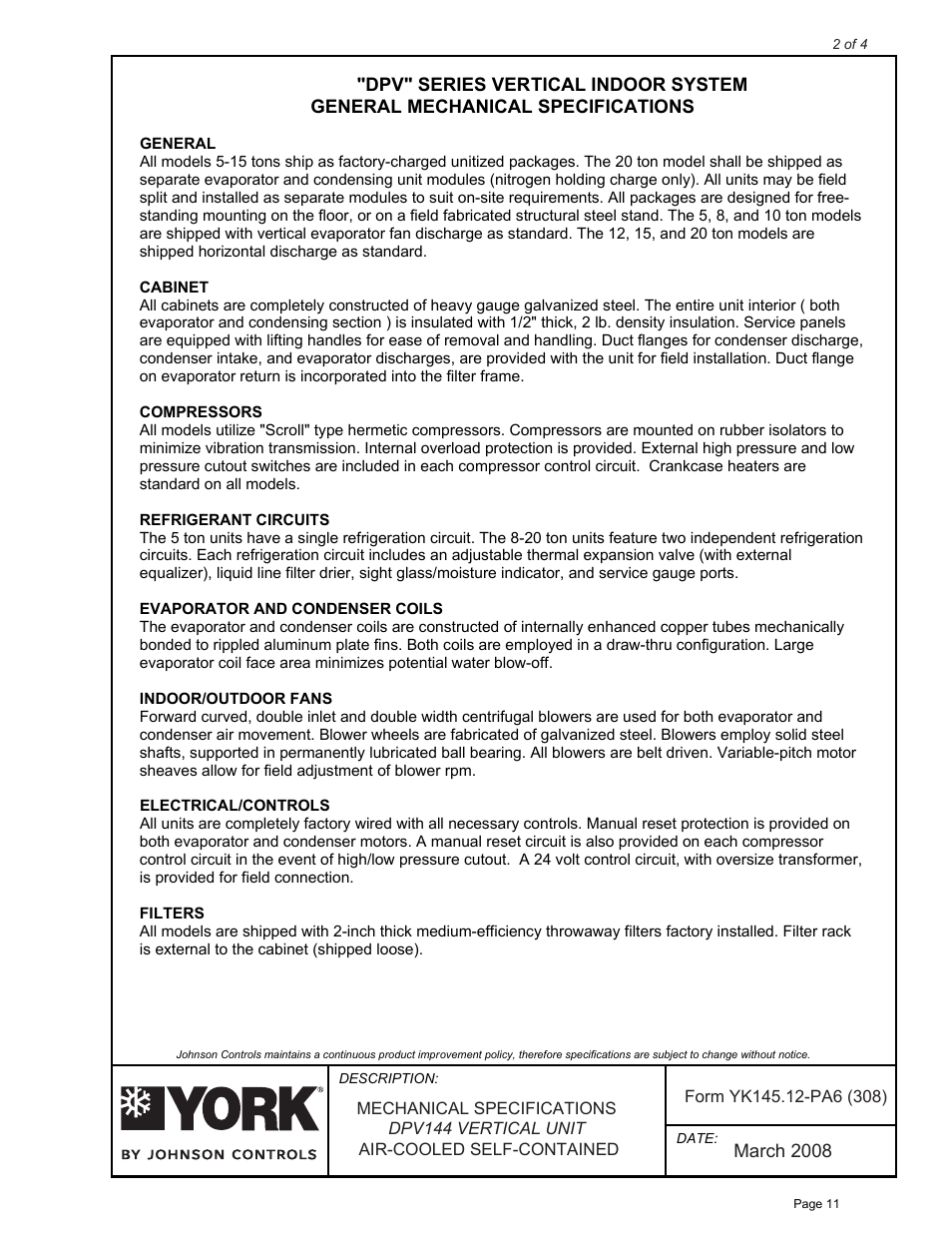 York D*V User Manual | Page 11 / 25