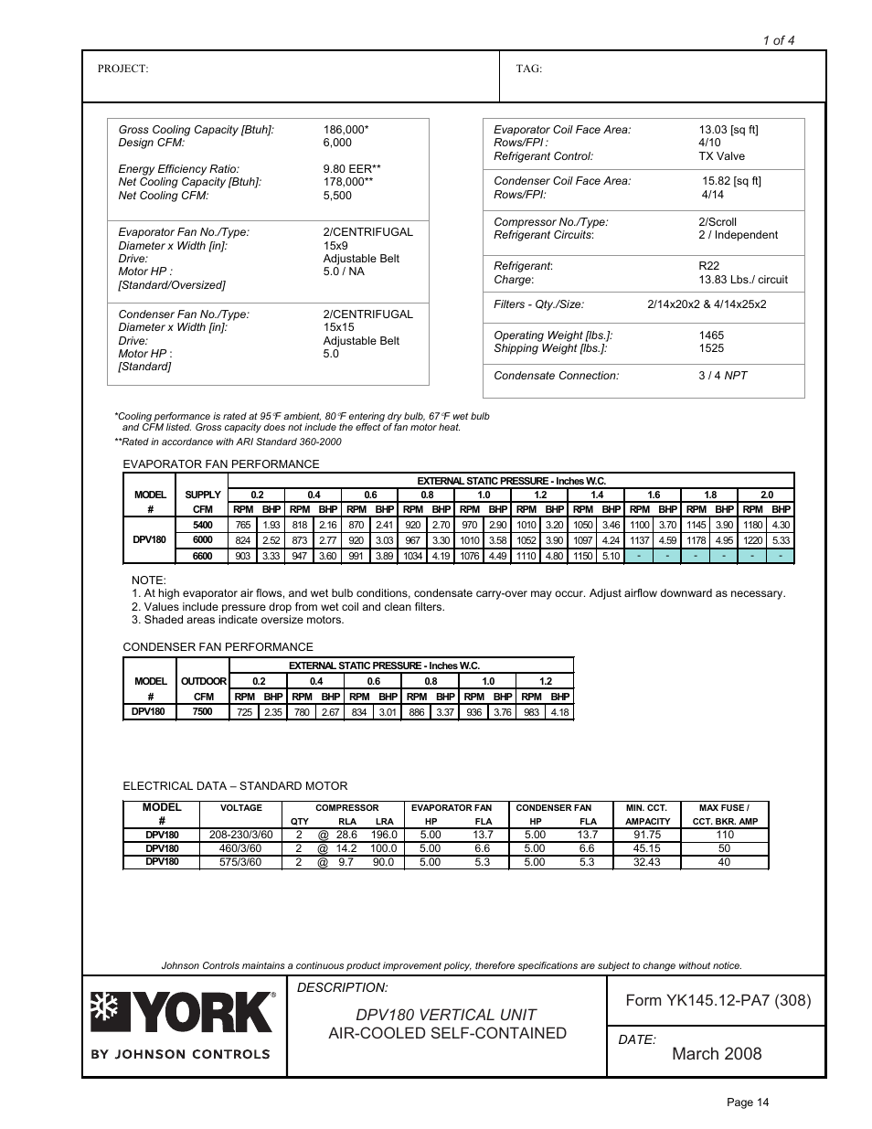 March 2008 | York D*V User Manual | Page 14 / 25