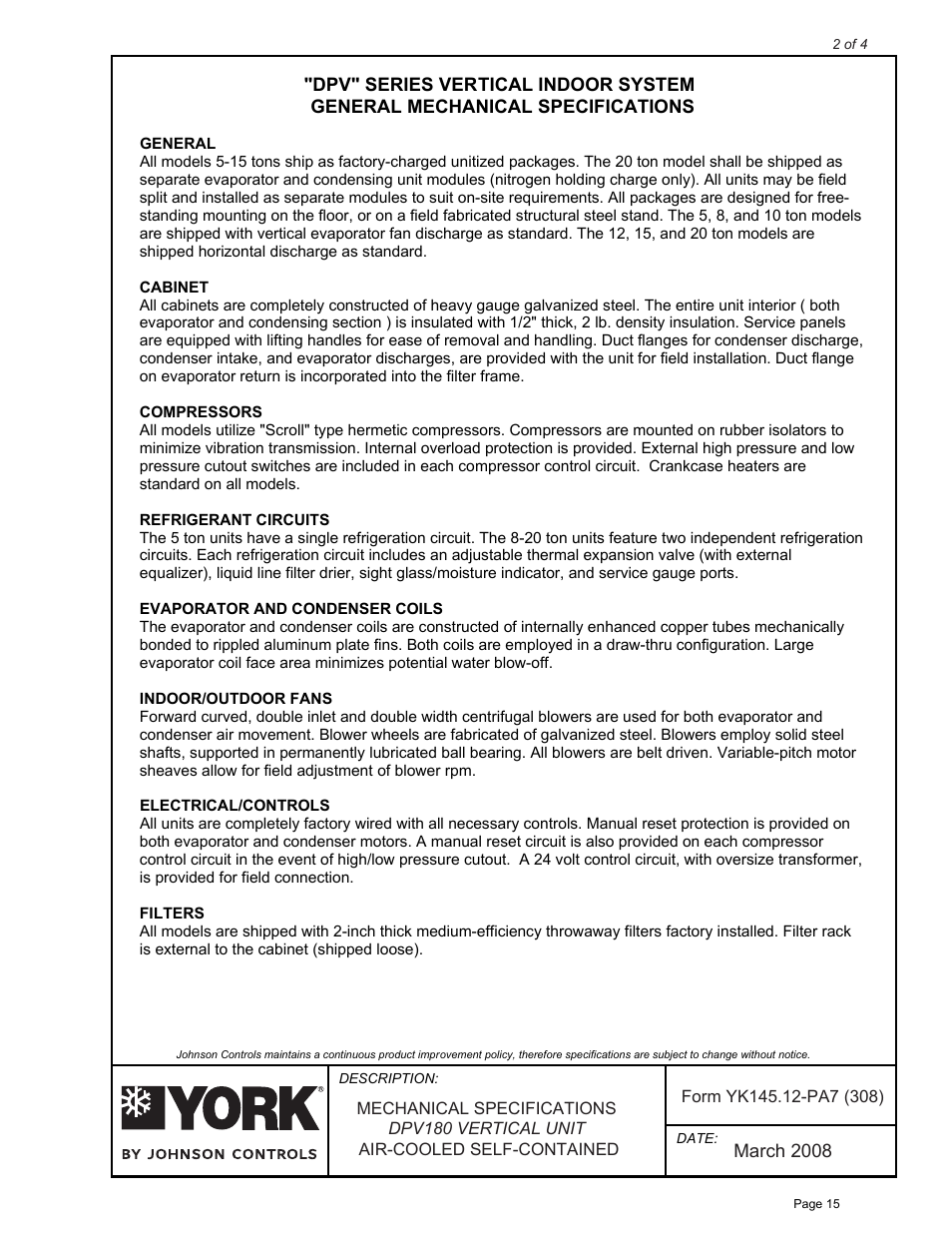 York D*V User Manual | Page 15 / 25