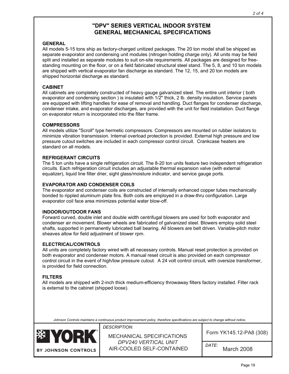 York D*V User Manual | Page 19 / 25