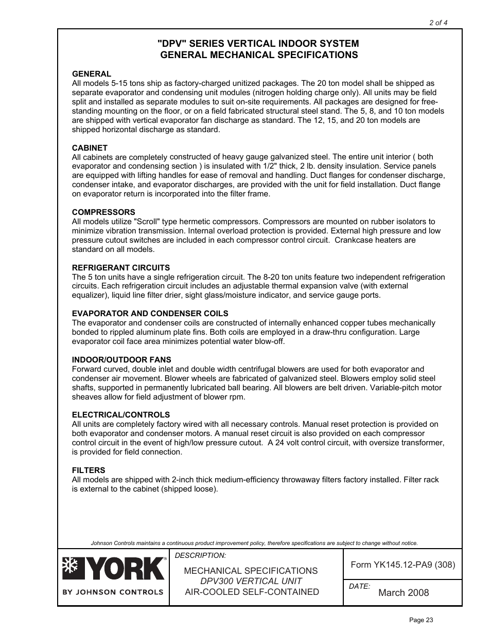 York D*V User Manual | Page 23 / 25