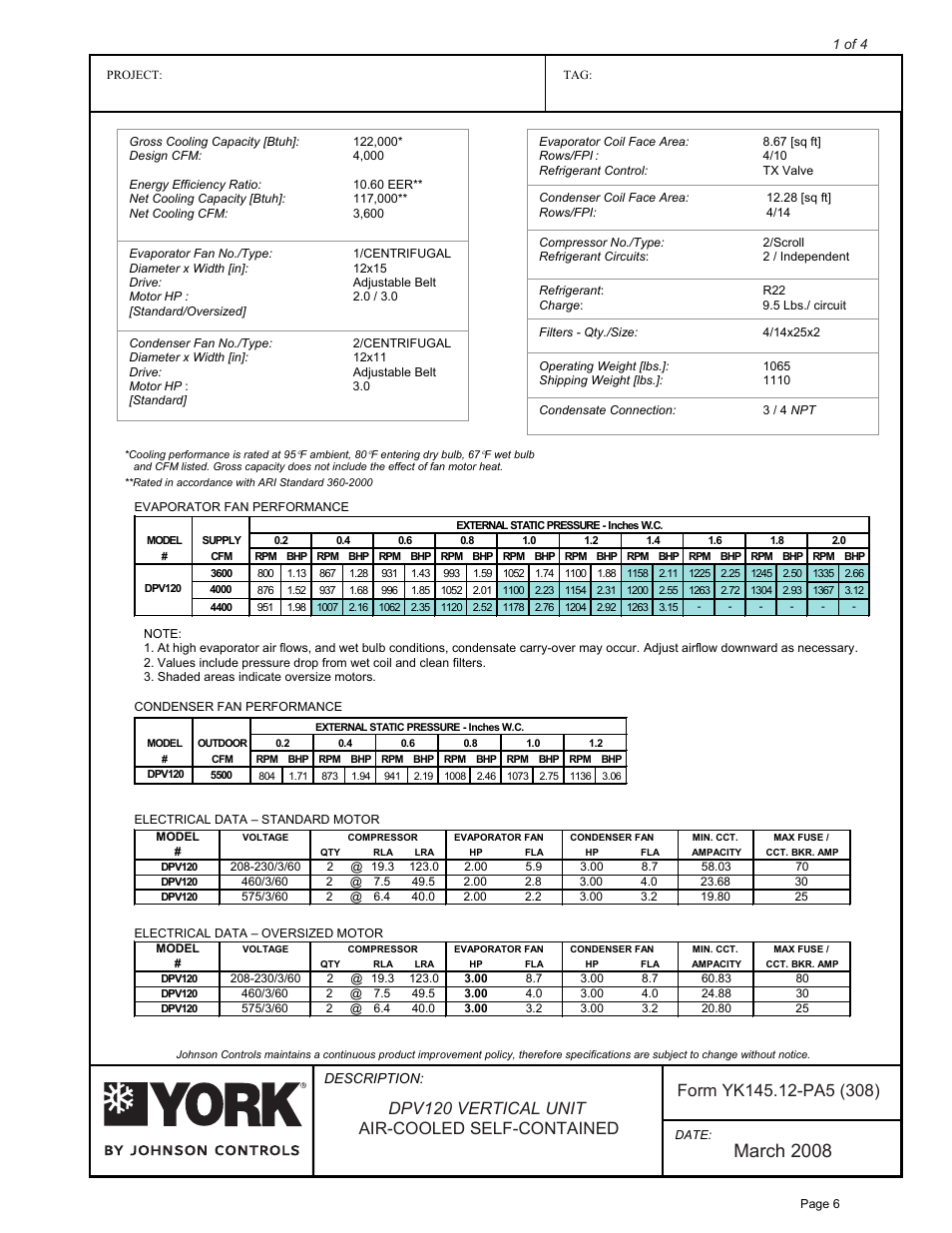 March 2008 | York D*V User Manual | Page 6 / 25