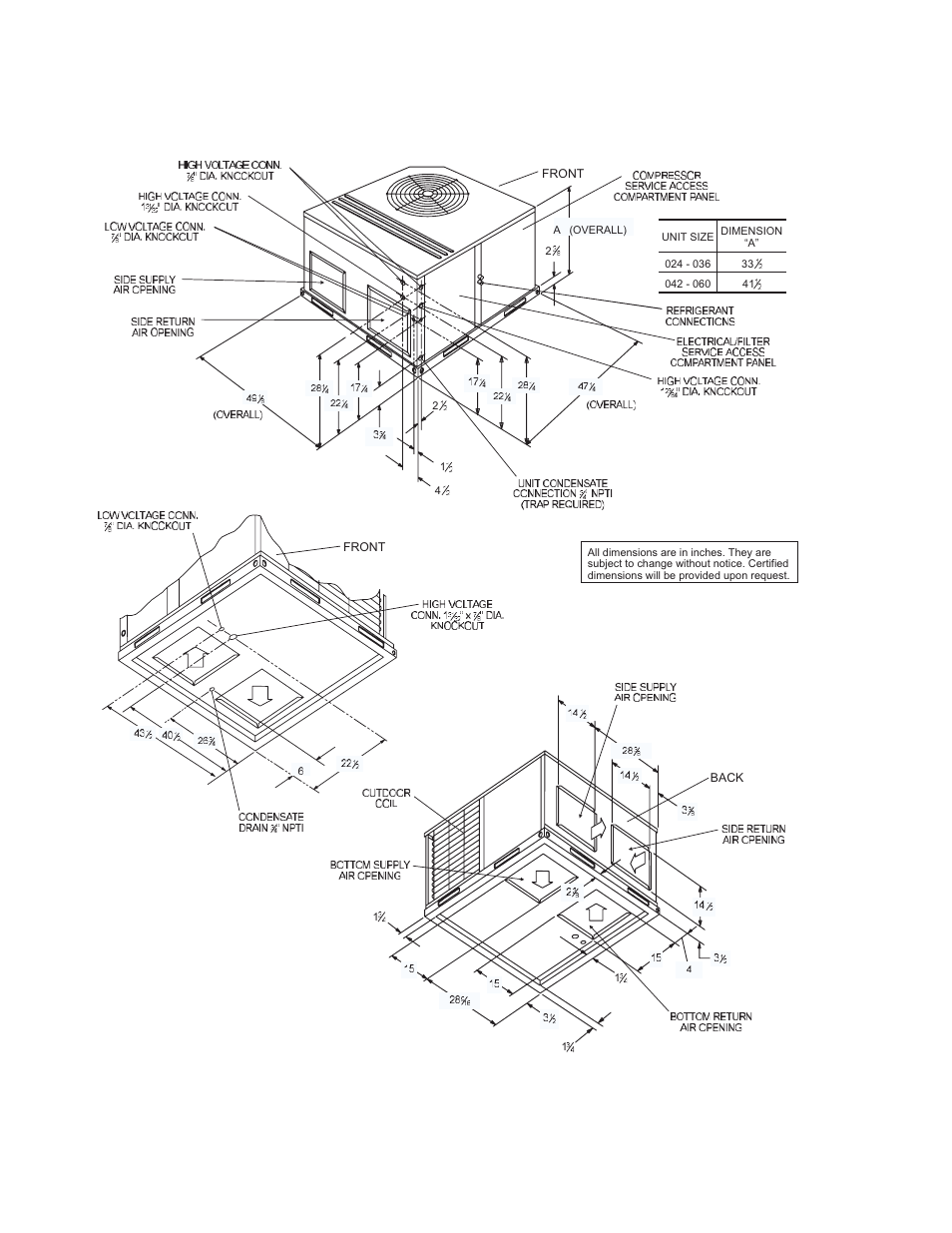 Unit dimensions, Figure 5 - unit dimensions | York AFFINITY BHP024 User Manual | Page 20 / 28