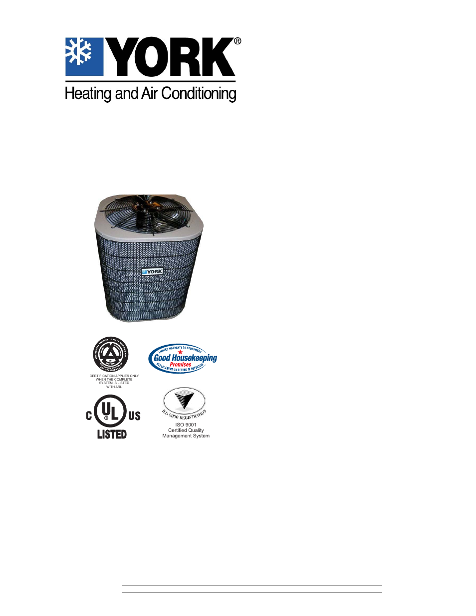 York AY012MA321 User Manual | 16 pages