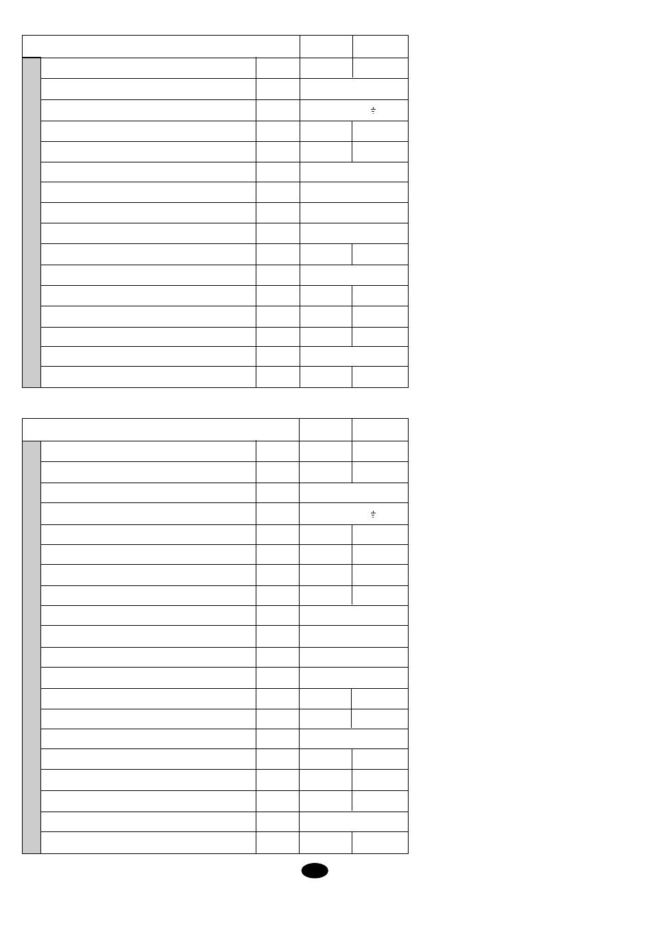 Dati tecnici delle unità solo freddo, Dati tecnici delle pompe di calore | York YCSA User Manual | Page 32 / 56