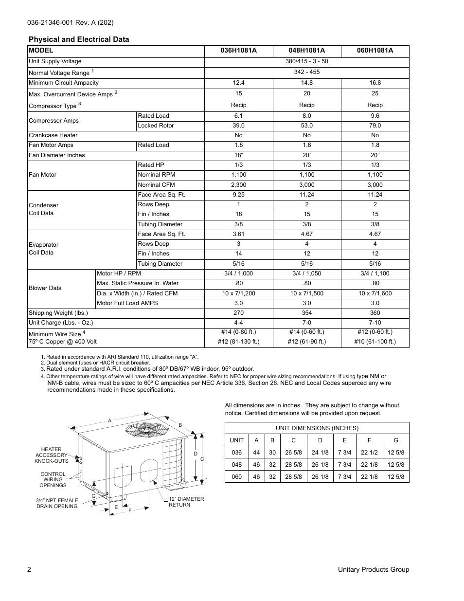 York PAC036 User Manual | Page 2 / 8