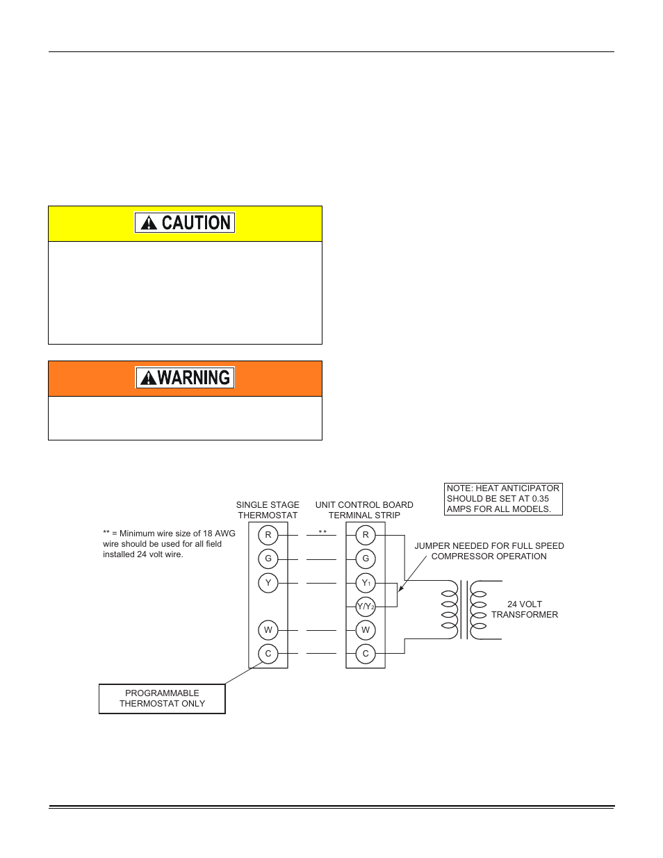 Service access, Thermostat, Power and control wiring | Service access thermostat power and control wiring, Thermostat - single stage gas heat | York AFFINITY SERIES R-410A User Manual | Page 10 / 36