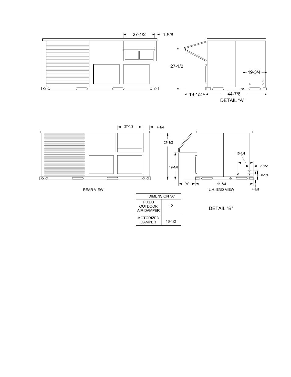 Unit with economizer rainhood | York DJ 048 User Manual | Page 31 / 40