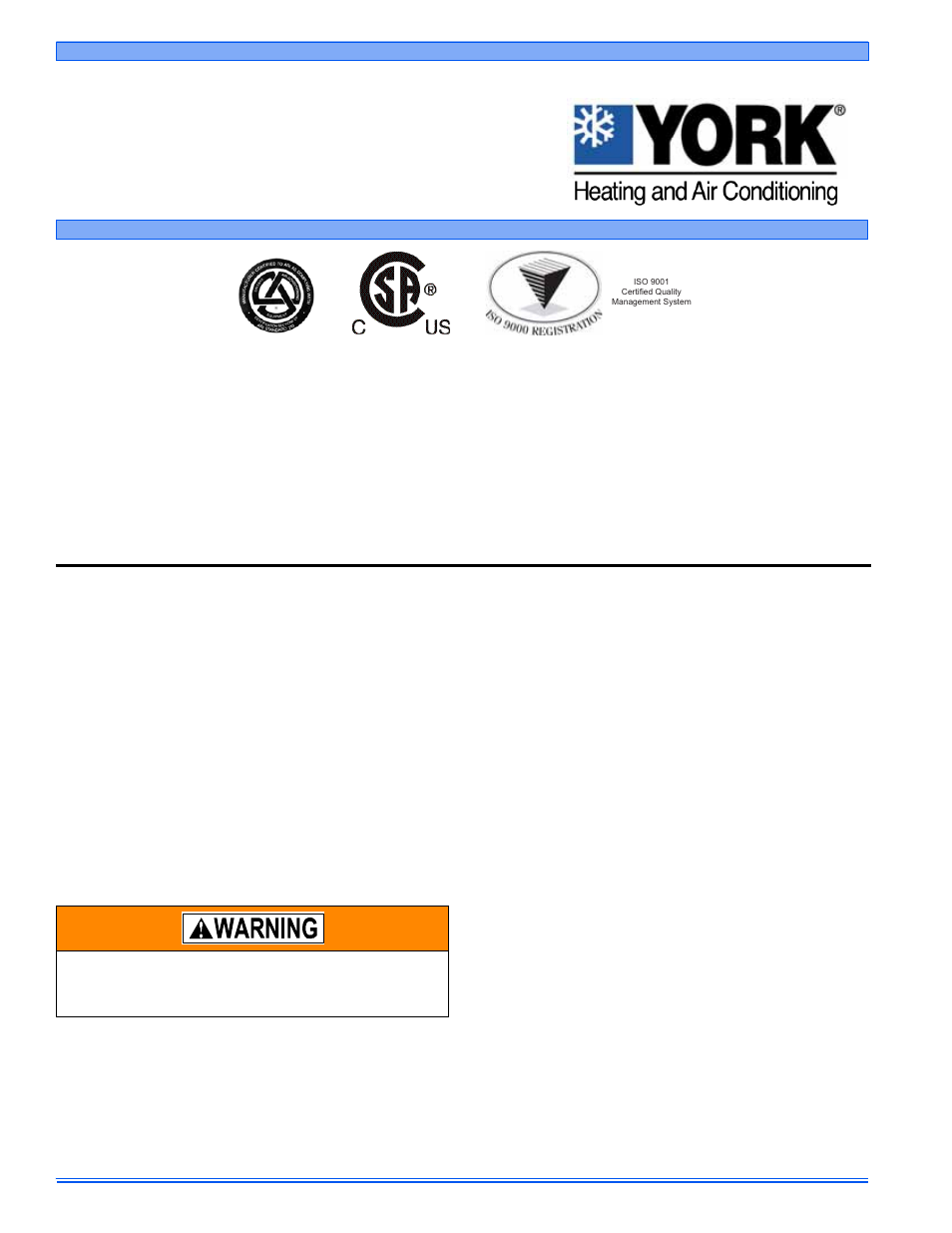 York 131001-YUM-A-1205 User Manual | 4 pages