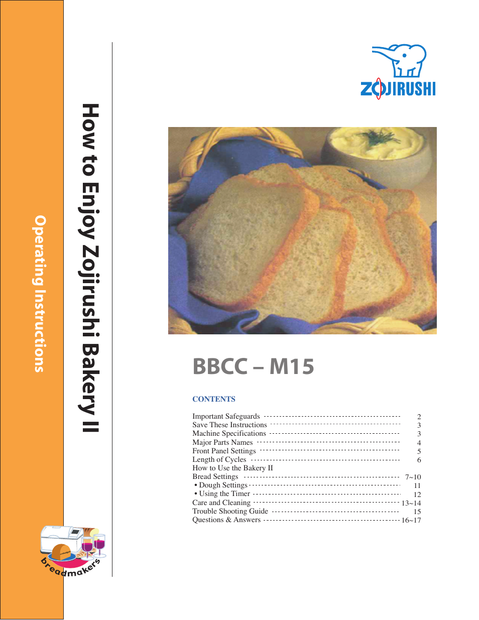 Zojirushi BBCC - M15 User Manual | 17 pages