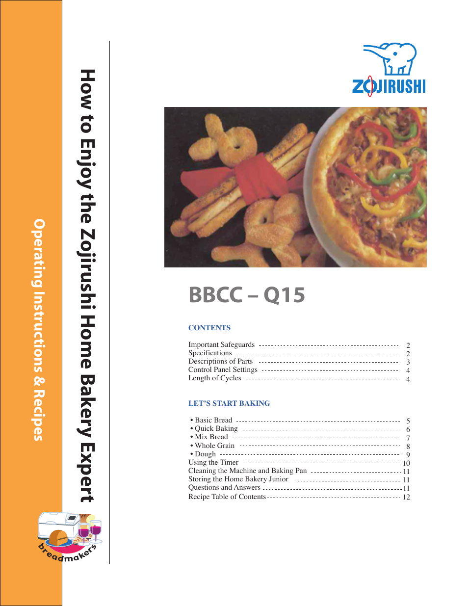 Zojirushi BBCC - Q15 User Manual | 28 pages