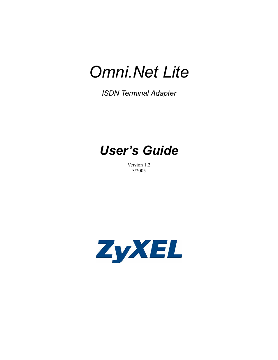 ZyXEL Communications ISDN Terminal Adapter Omni.Net Lite User Manual | 84 pages