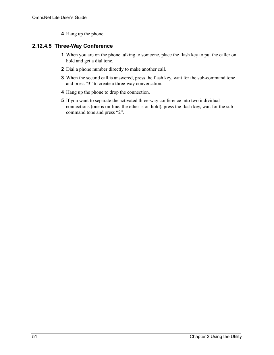 5 three-way conference | ZyXEL Communications ISDN Terminal Adapter Omni.Net Lite User Manual | Page 52 / 84