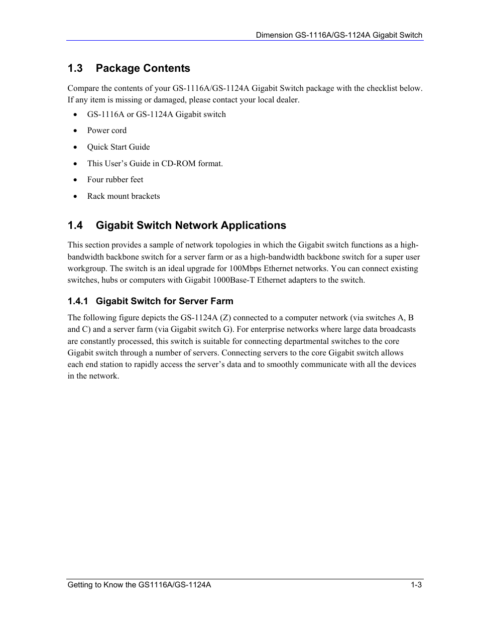 ZyXEL Communications ZyXEL Dimension GS-1124A User Manual | Page 13 / 30