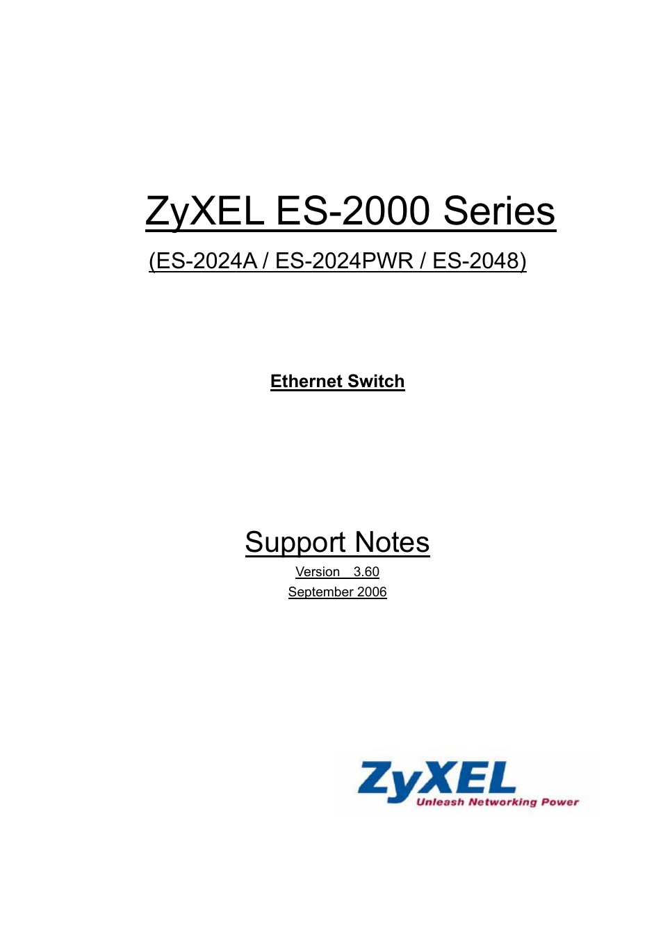 ZyXEL Communications ES-2048 User Manual | 88 pages