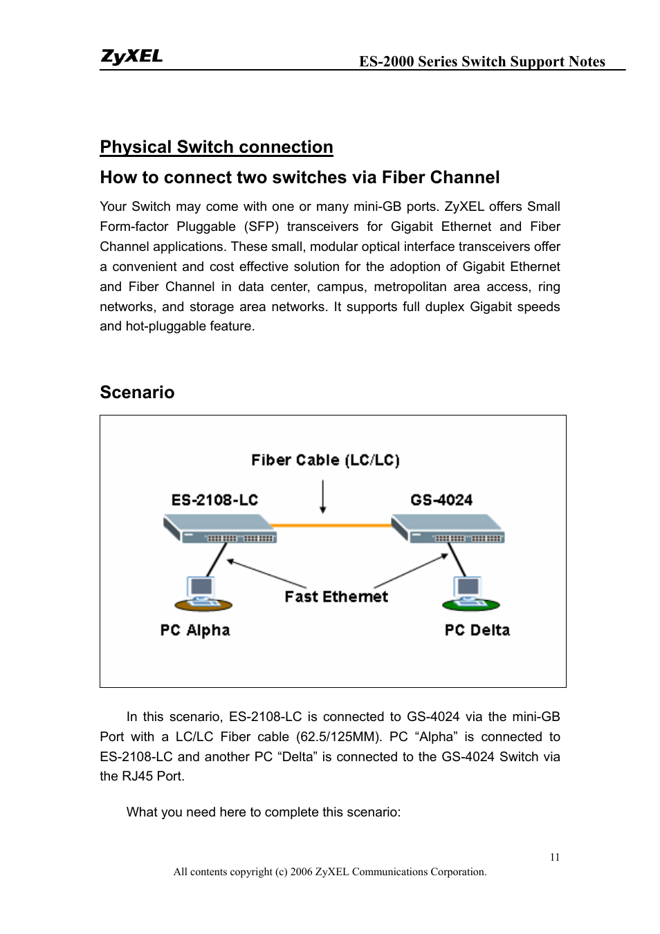 Scenario | ZyXEL Communications ES-2048 User Manual | Page 11 / 88