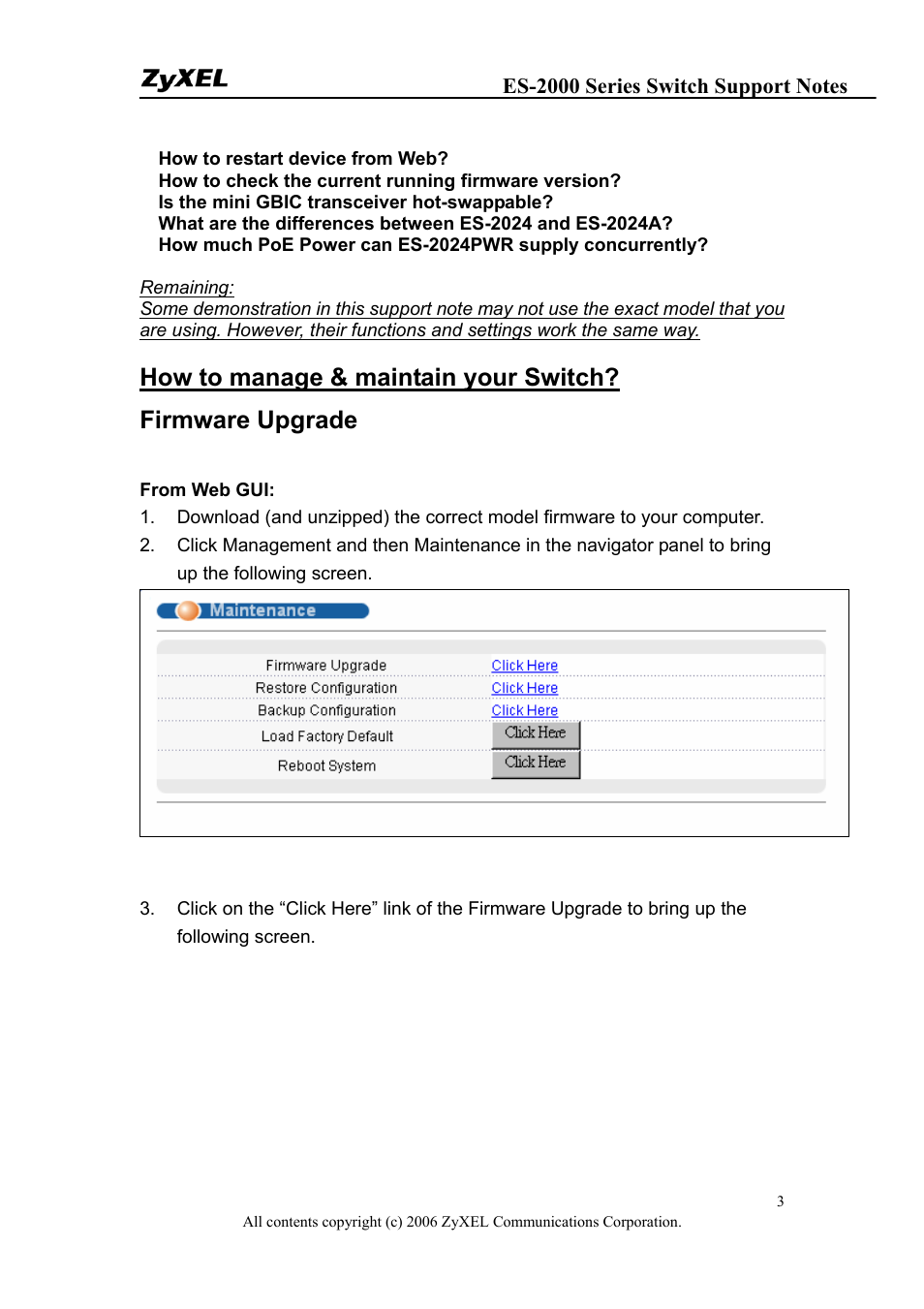 ZyXEL Communications ES-2048 User Manual | Page 3 / 88