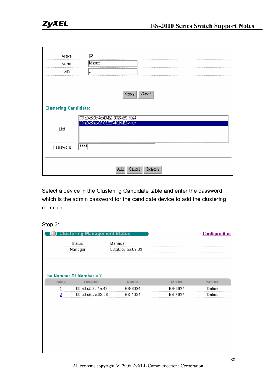 ZyXEL Communications ES-2048 User Manual | Page 80 / 88