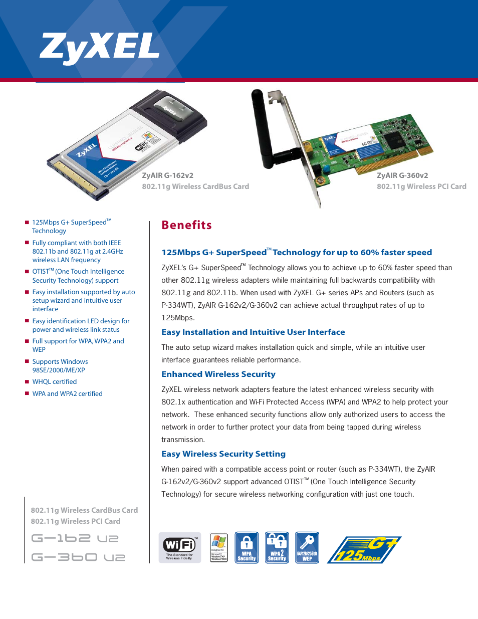 ZyXEL Communications ZYAIR G-162 V2 User Manual | 2 pages