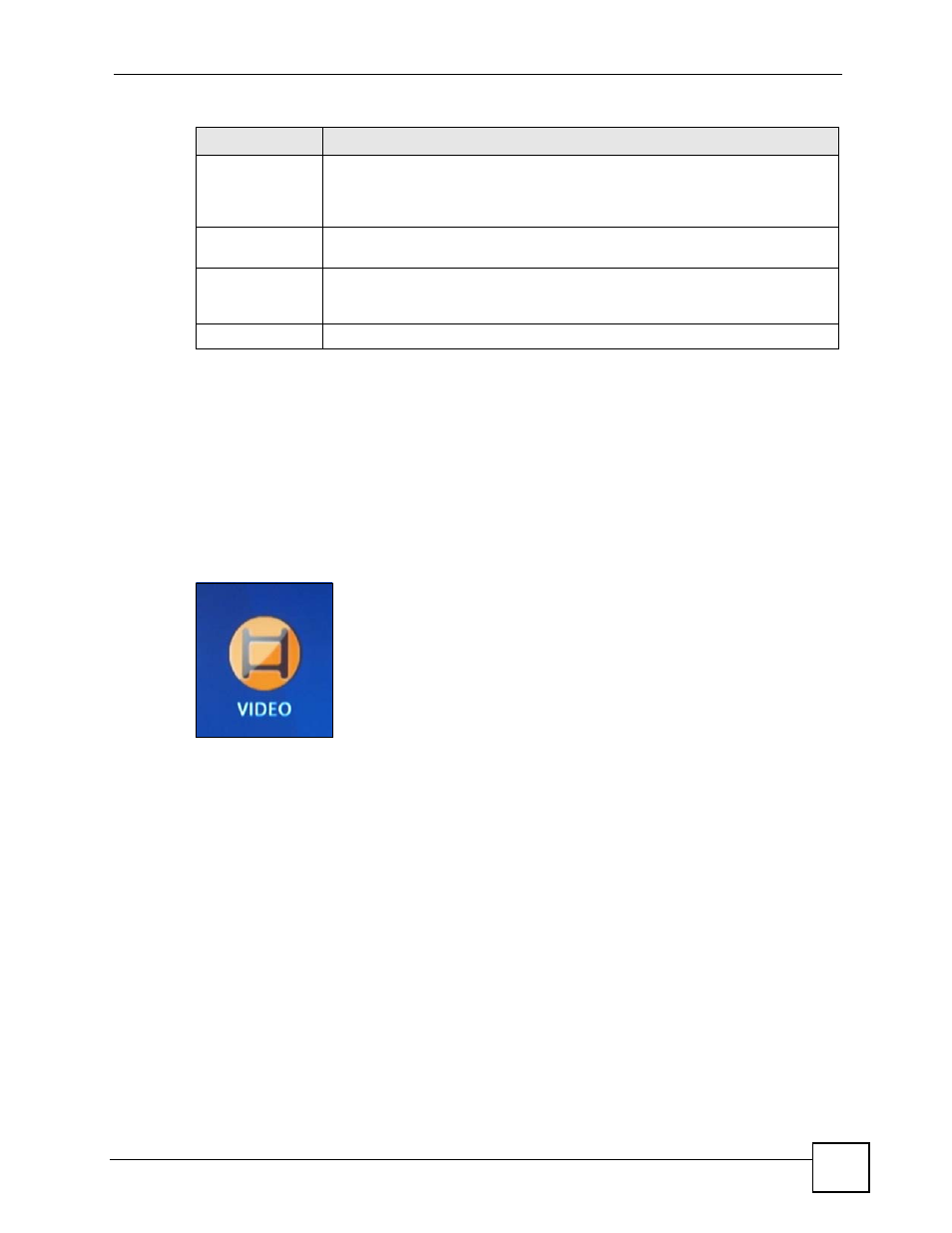 5 playing a video file example, Figure 9 video icon, 31 3.5 playing a video file example | ZyXEL Communications DMA-1000 Series User Manual | Page 31 / 192