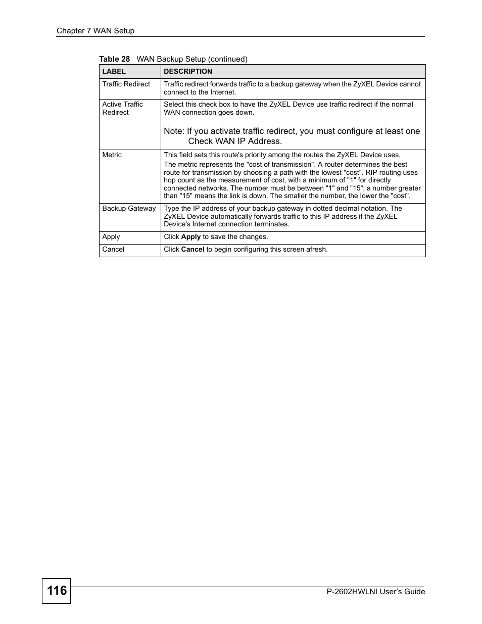 ZyXEL Communications P-2602HWLNI User Manual | Page 116 / 496
