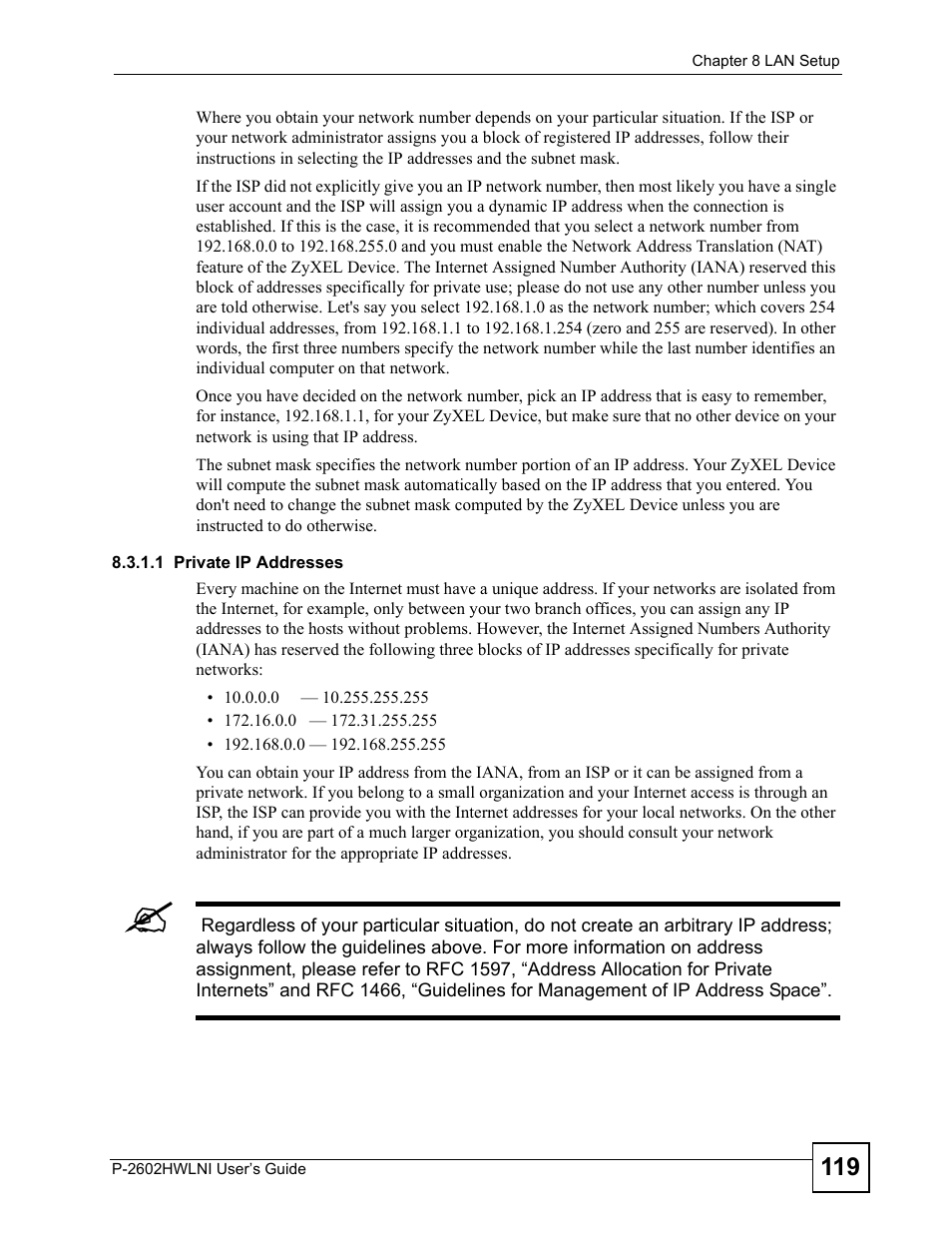ZyXEL Communications P-2602HWLNI User Manual | Page 119 / 496