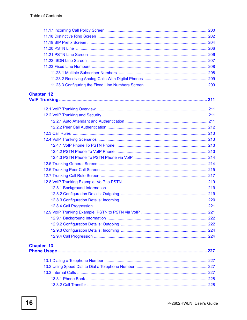 ZyXEL Communications P-2602HWLNI User Manual | Page 16 / 496