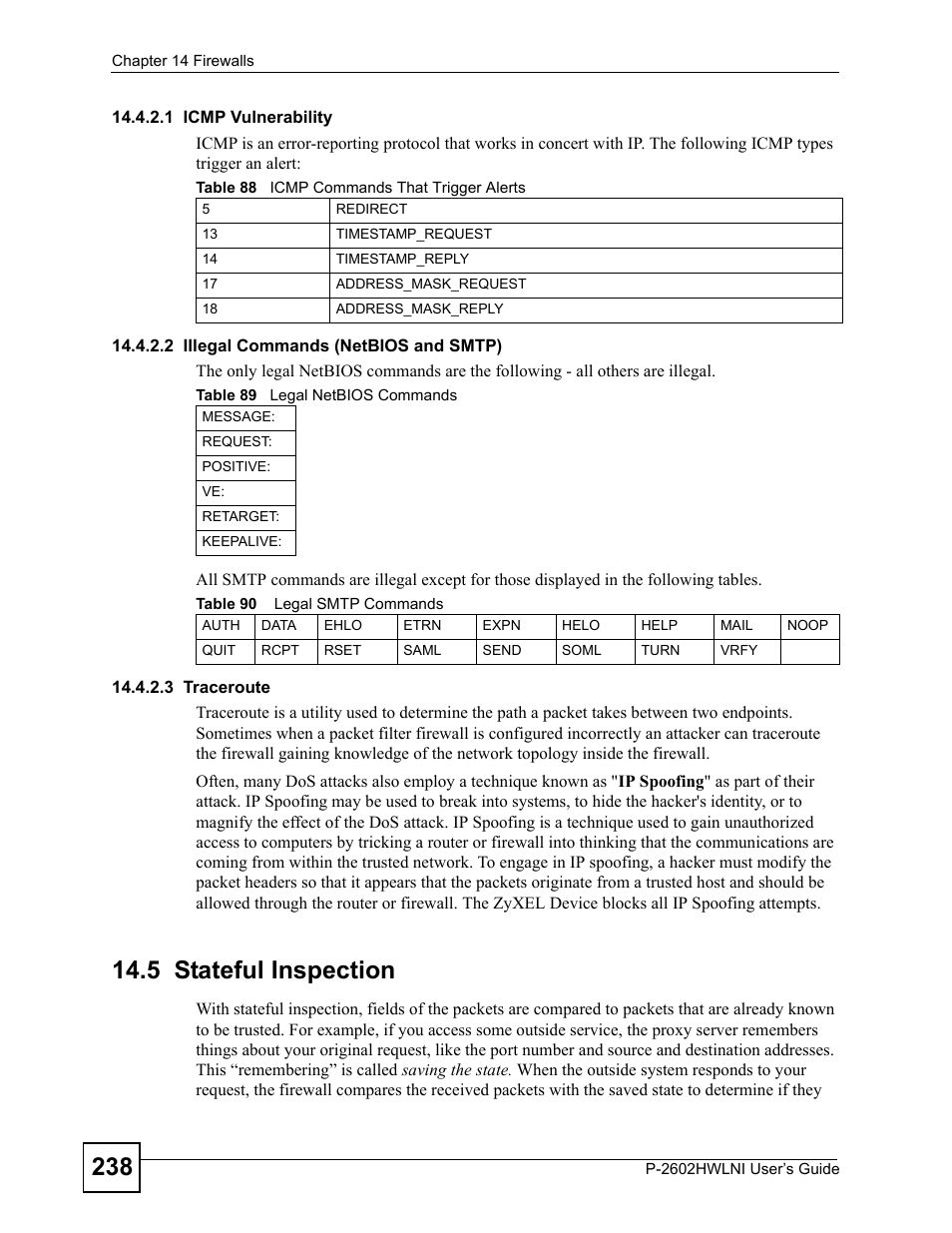 5 stateful inspection | ZyXEL Communications P-2602HWLNI User Manual | Page 238 / 496
