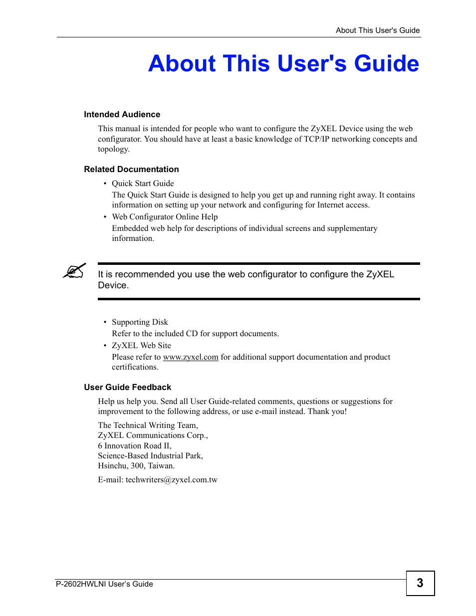 About this user's guide | ZyXEL Communications P-2602HWLNI User Manual | Page 3 / 496
