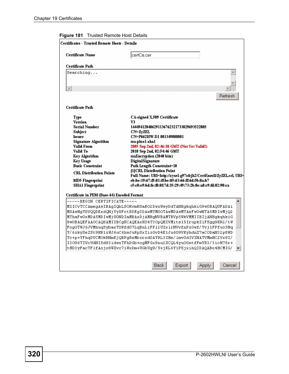 Figure 181 trusted remote host details | ZyXEL Communications P-2602HWLNI User Manual | Page 320 / 496