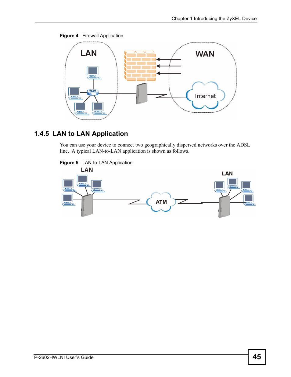 5 lan to lan application | ZyXEL Communications P-2602HWLNI User Manual | Page 45 / 496