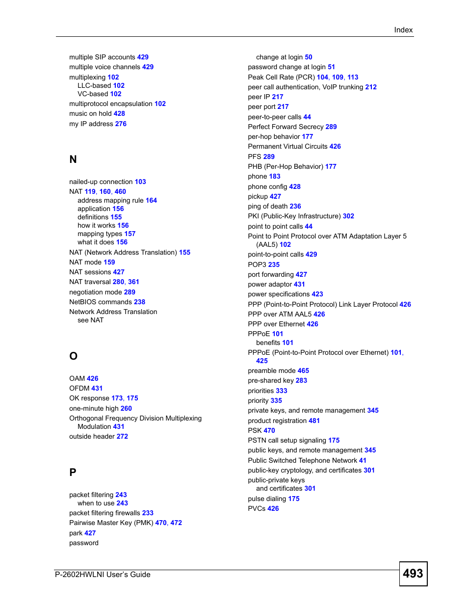 ZyXEL Communications P-2602HWLNI User Manual | Page 493 / 496