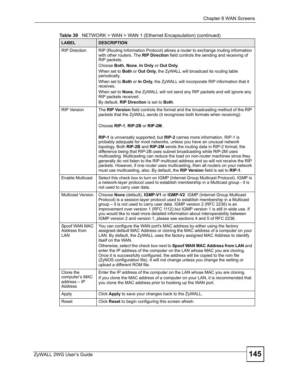 ZyXEL Communications ZyXEL ZyWALL 2WG User Manual | Page 145 / 730