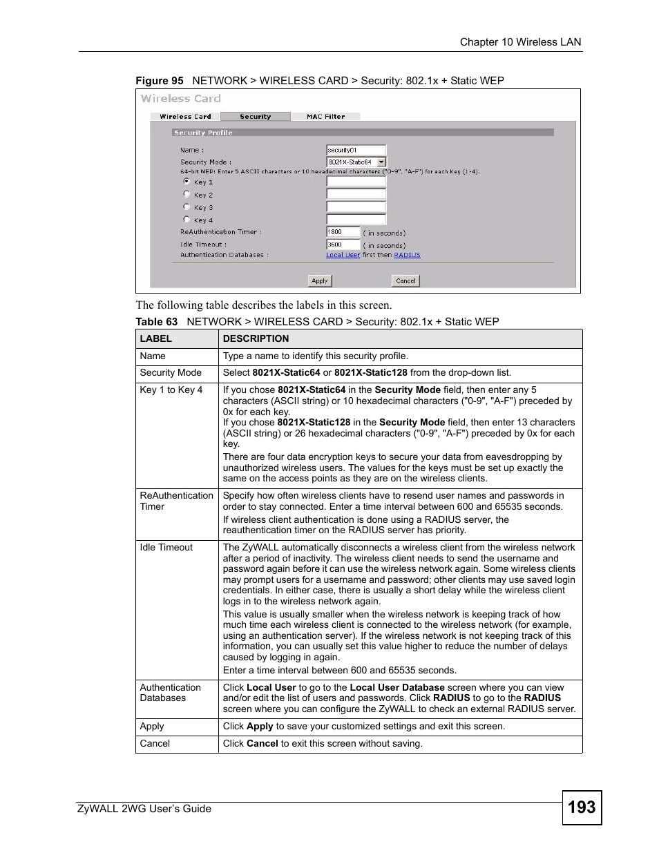 ZyXEL Communications ZyXEL ZyWALL 2WG User Manual | Page 193 / 730